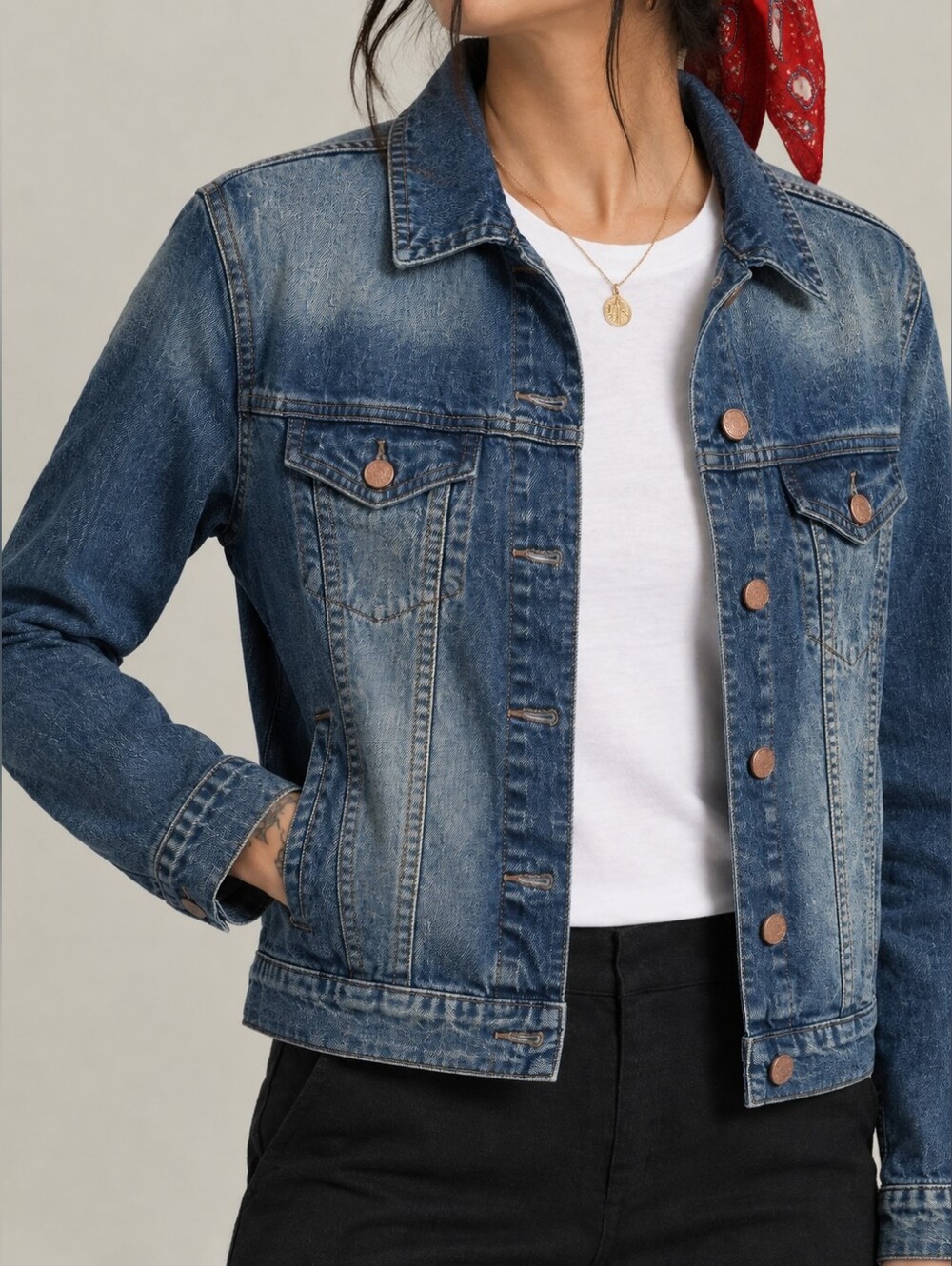 Forever 21 Washed Blue Denim Jacket - Size Small